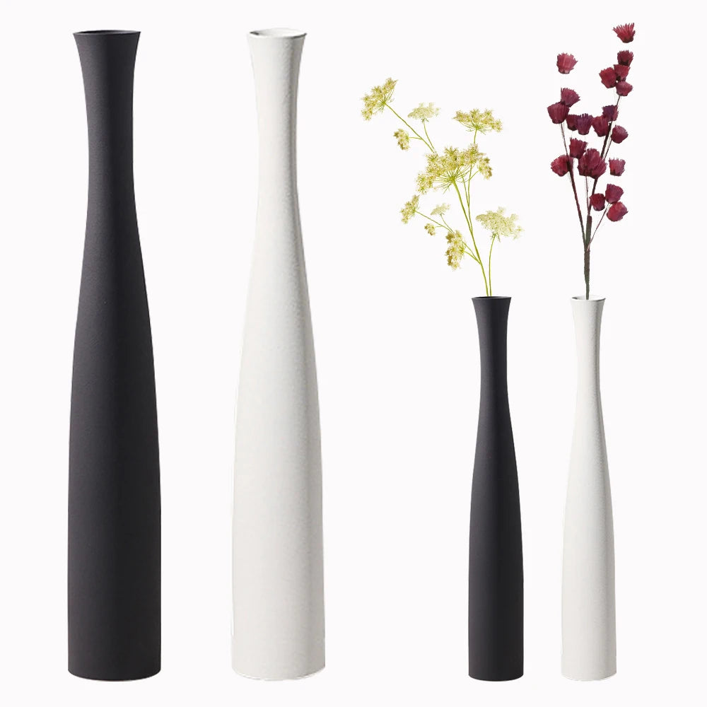 Vase en céramique blanc et noir, 40 cm - Nesty (vue 1)