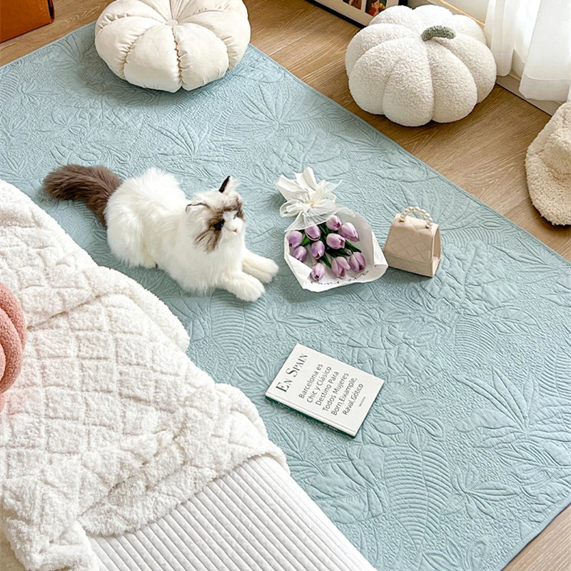 Tapis en coton lavé matelassé — coloris uni (vue 5) - Nesty