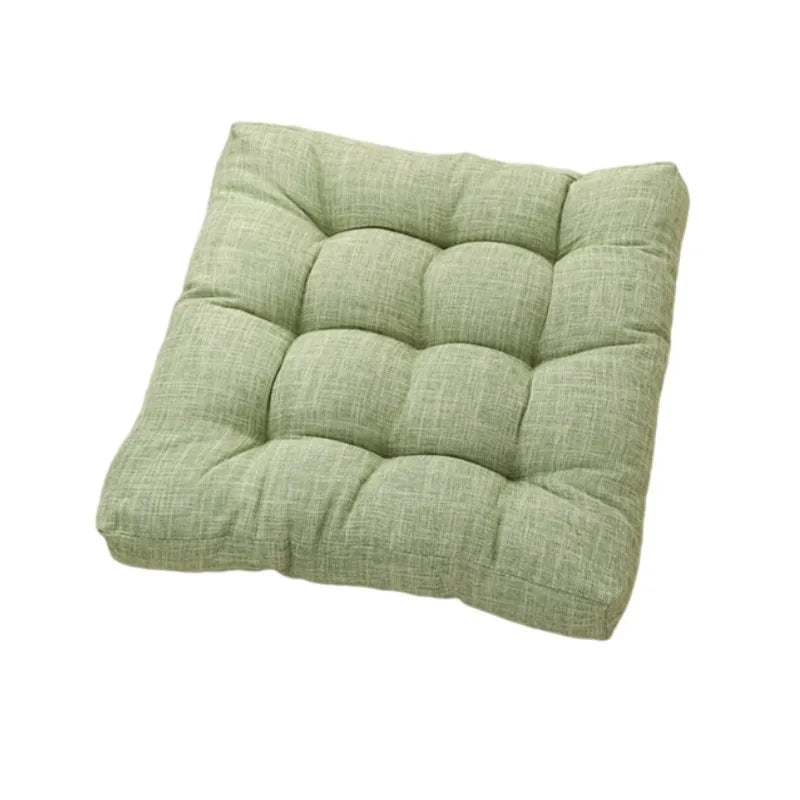 Grand coussin de sol carré en coton et lin Nesty - Esprit tatami épais (vue 12)