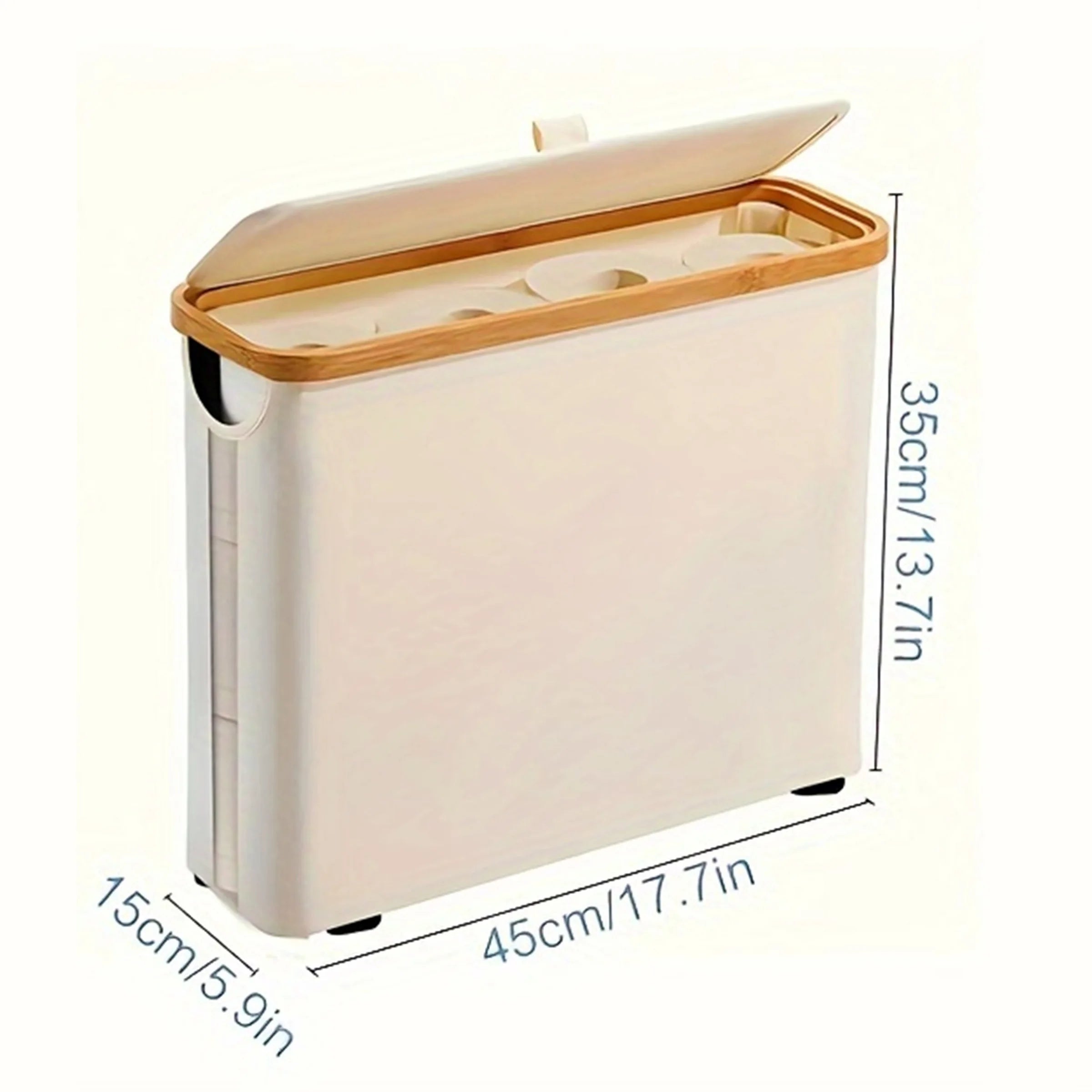 Range-papier toilette tressé en bambou avec couvercle - Nesty (vue 2)