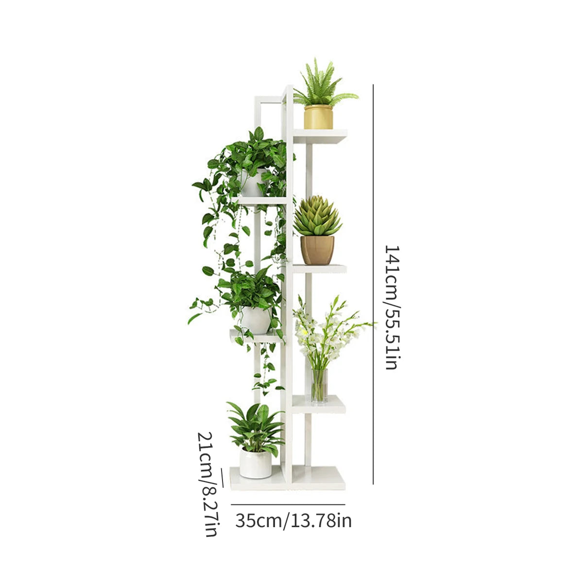Étagère à plantes en bois — 6 niveaux (vue 9) - Nesty
