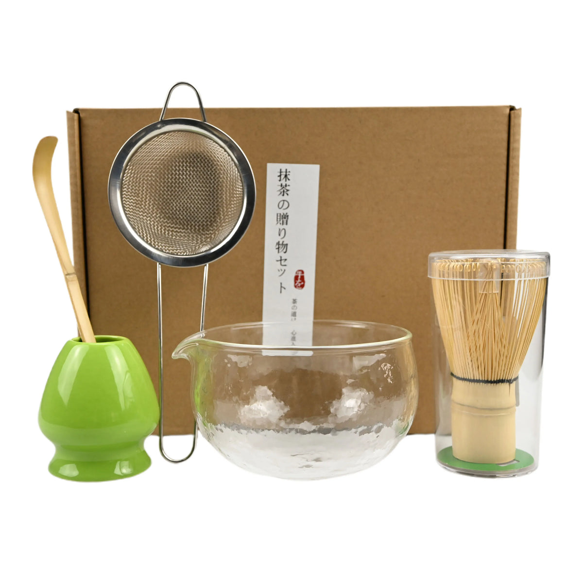 Set matcha en porcelaine, bol, fouet, cuillère et tamis - Nesty (vue 4)