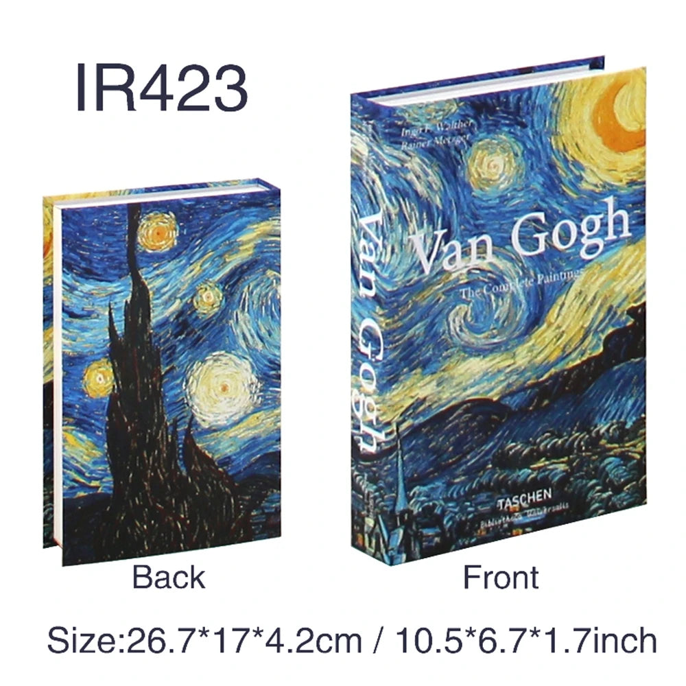 Faux livre décoratif boîte de rangement style nordique, couverture Van Gogh, La Nuit étoilée (vue 56) - Nesty