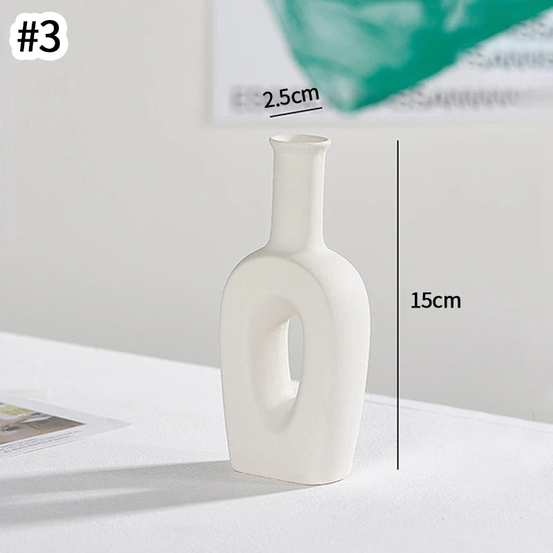 Vase en céramique blanc, style nordique épuré - Nesty (vue 37)