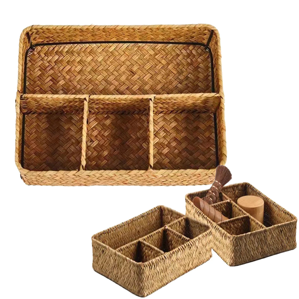 Panier de rangement rectangulaire en jonc de mer tressé - Nesty (vue 4)