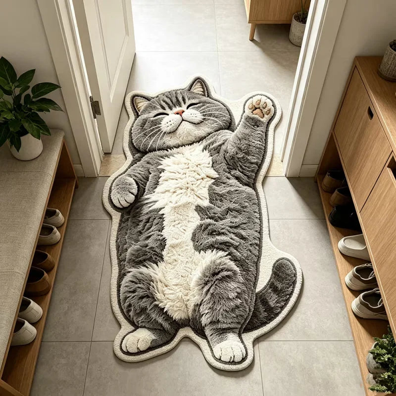 Tapis illustré chat rigolo Nesty - Tapis doux pour chambre d'enfant (vue 6)