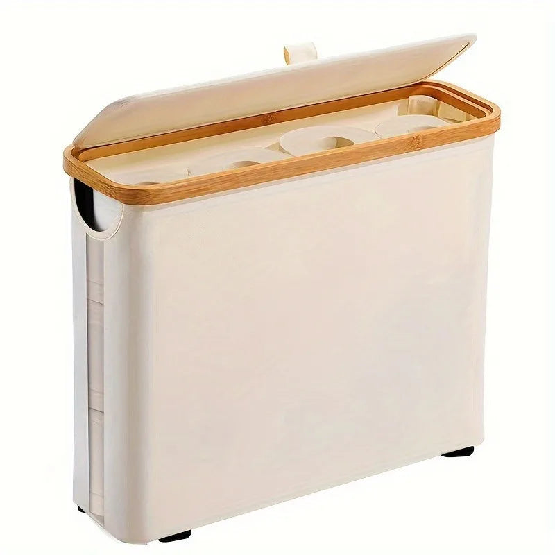 Panier de rangement pliable en tissu, couvercle et fenêtre transparente - Nesty (vue 8)