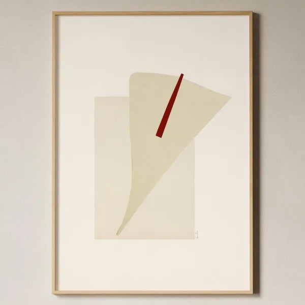 Toile imprimée géométrique texturée — art mural minimaliste beige (vue 7) - Nesty