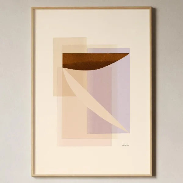 Toile imprimée géométrique texturée Nesty - Art mural minimaliste beige (vue 12)