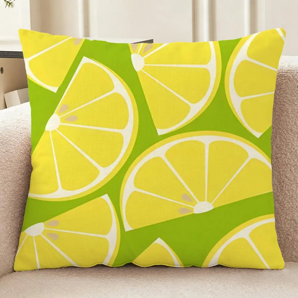 Housse de coussin en lin imitation Nesty - Jaune citron, style léger (vue 6)