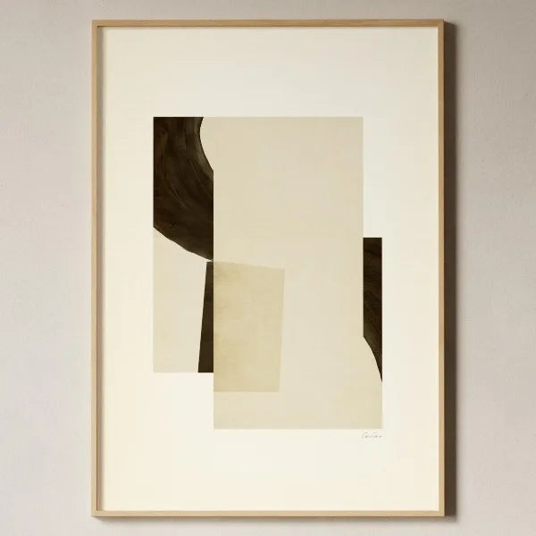 Toile imprimée géométrique texturée Nesty - Art mural minimaliste beige (vue 17)