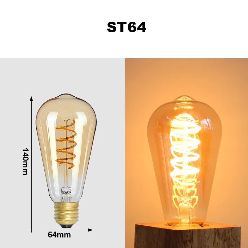 Ampoule LED Edison vintage Nesty - Filament rétro E27 à lumière chaude (vue 13)