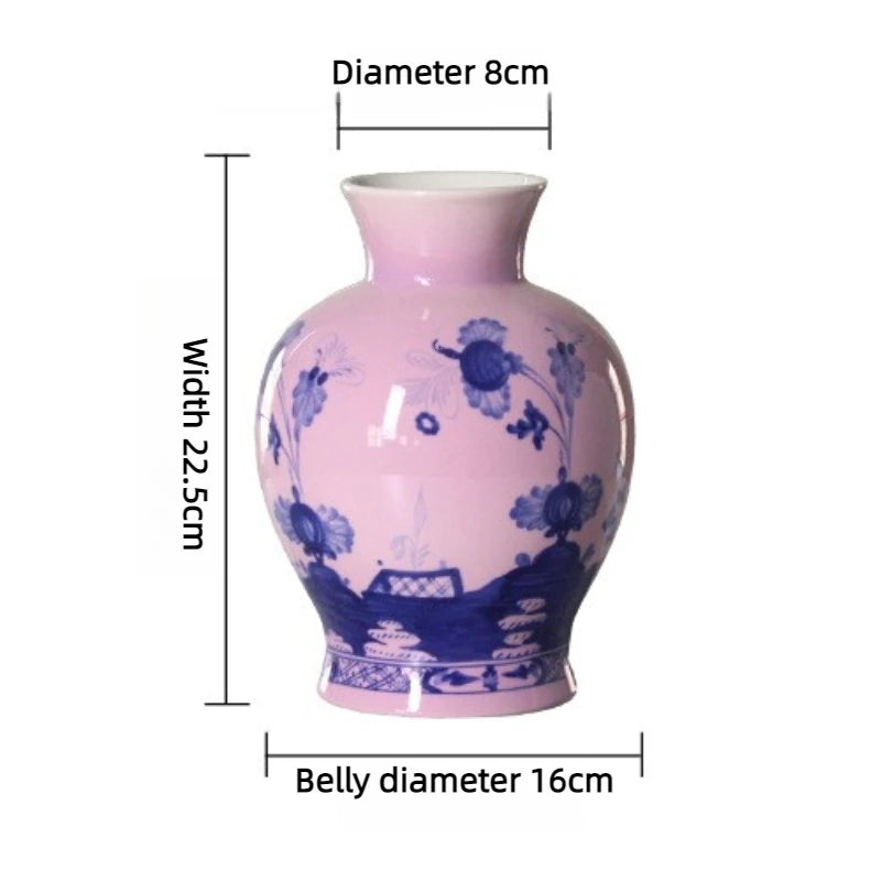 Vase en porcelaine peint à la main — motif bleu et blanc (vue 9) - Nesty