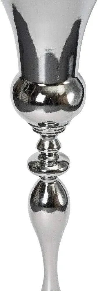 Grand vase sol en métal argenté — 74 cm (vue 6) - Nesty