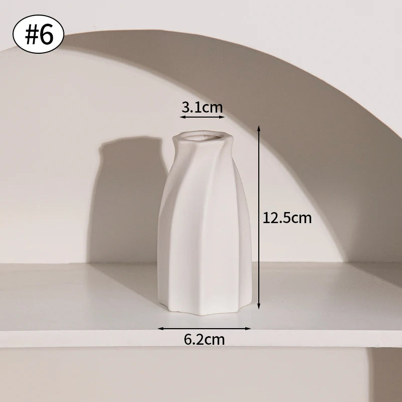 Vase en céramique blanc, style nordique épuré - Nesty (vue 34)
