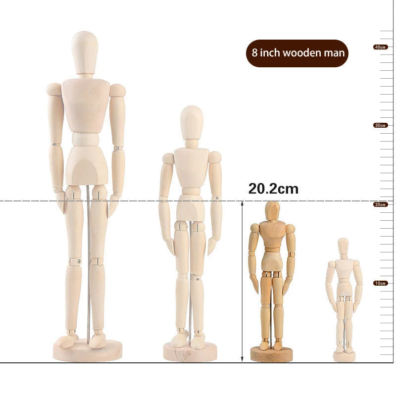 Figurine articulée en bois — silhouette d'artiste - Nesty (vue 7)