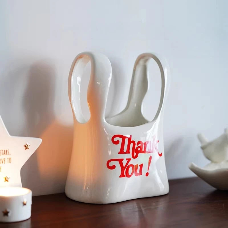 Vase en céramique forme panier nordique - Nesty (vue 1)