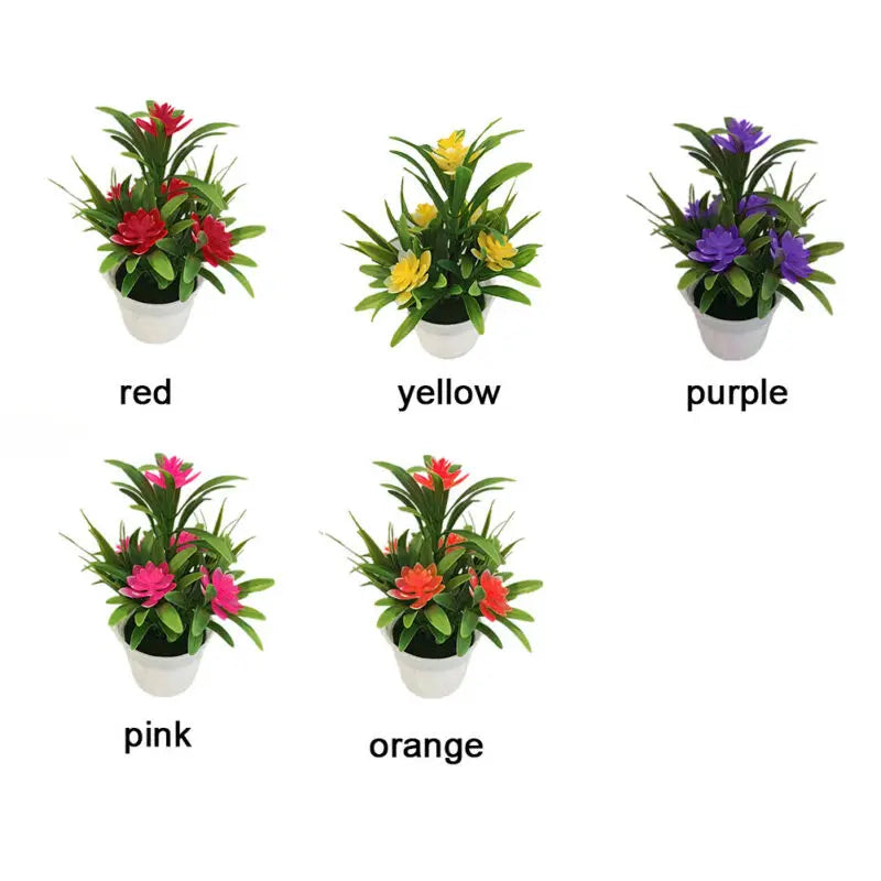 Pot de fleurs artificielles lotus Nesty - Plante déco pour bureau (vue 6)
