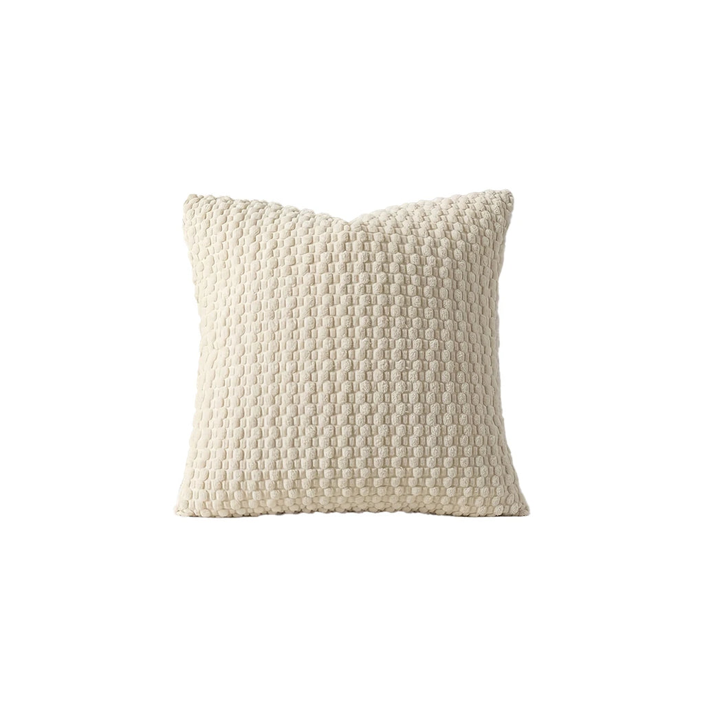 Housse de coussin réversible en velours côtelé Nesty - Carré, ton neutre (vue 9)