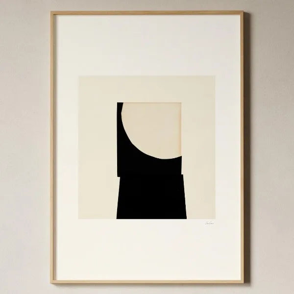 Toile imprimée géométrique texturée — art mural minimaliste beige (vue 8) - Nesty