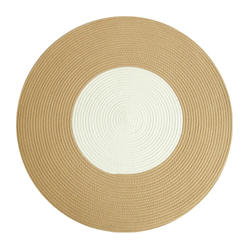 Petit tapis rond tissé à franges (vue 7) - Nesty