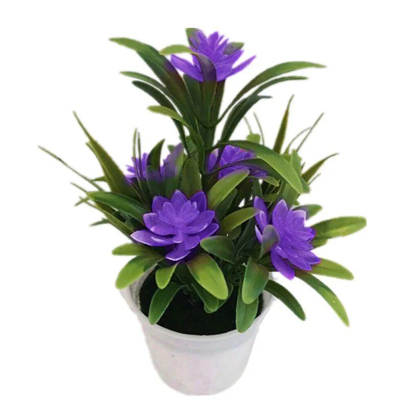 Pot de fleurs artificielles lotus Nesty - Plante déco pour bureau (vue 7)