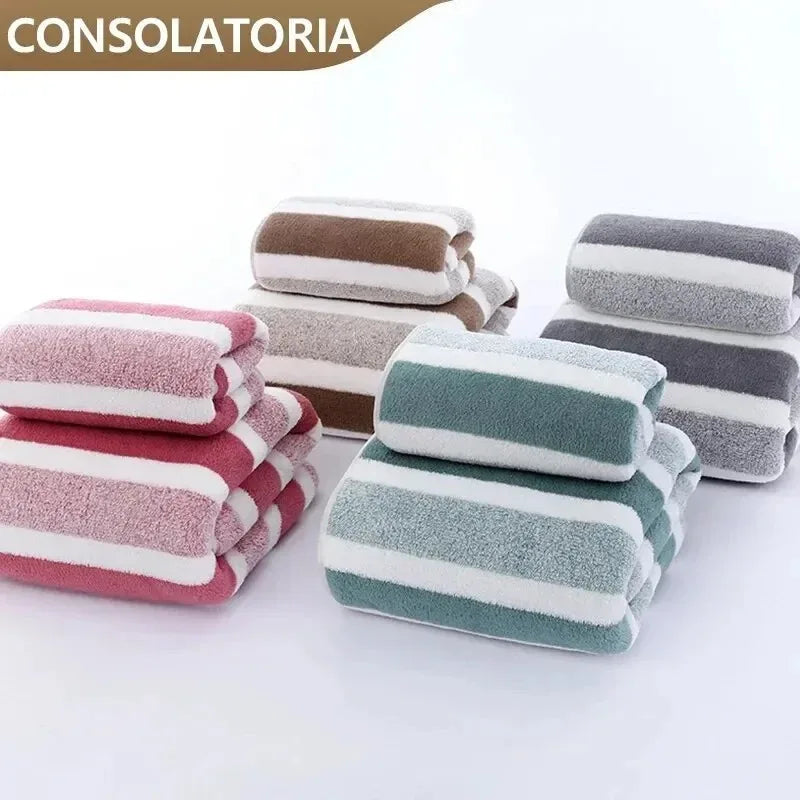 Duo de serviettes de bain épaisses — 700 g/m², lui & elle - Nesty (vue 1)