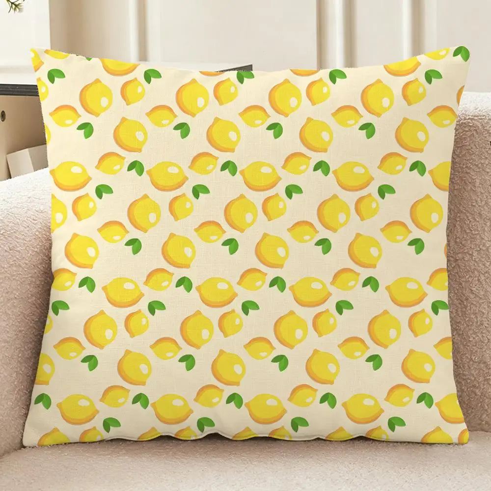 Housse de coussin en lin imitation Nesty - Jaune citron, style léger (vue 9)