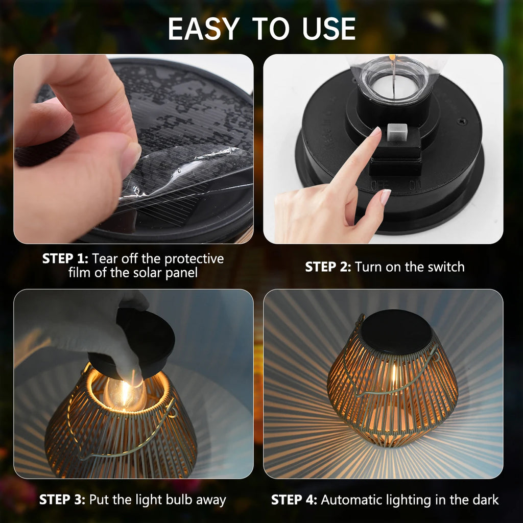 Lanternes solaires bohèmes Nesty - Éclairage extérieur étanche (vue 5)