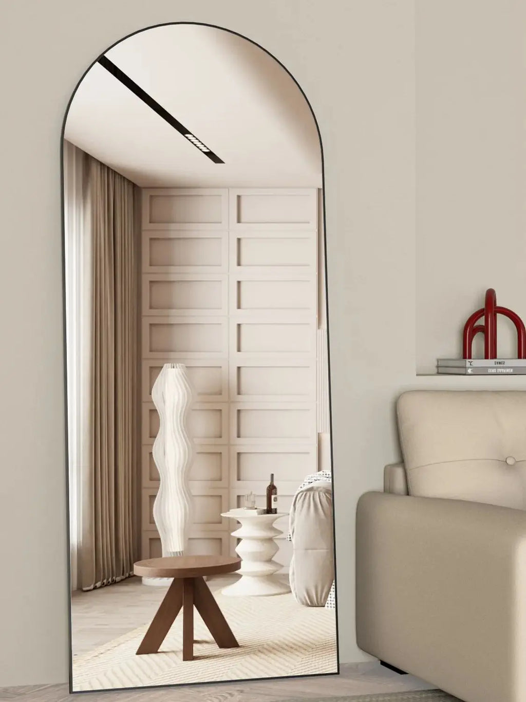 Miroir psyché cintré 65 x 24 cm — cadre en métal noir (vue 7) - Nesty