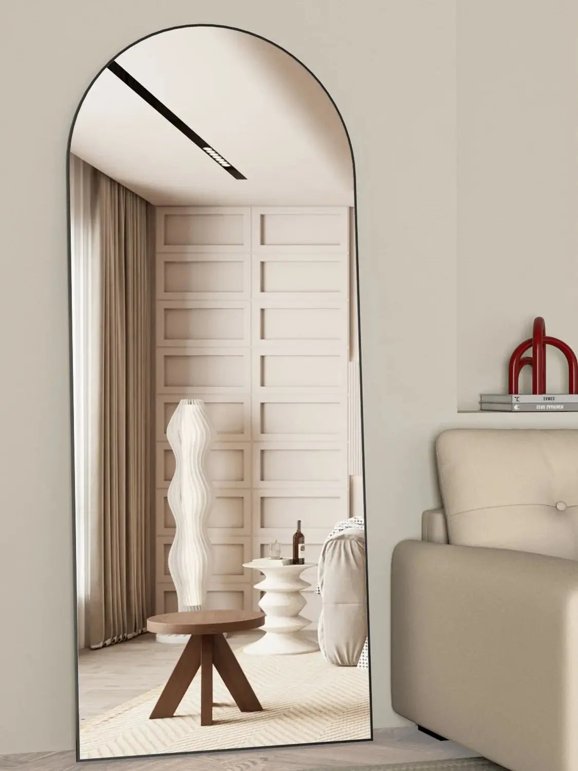 Miroir psyché cintré 65 x 24 cm — cadre en métal noir (vue 7) - Nesty