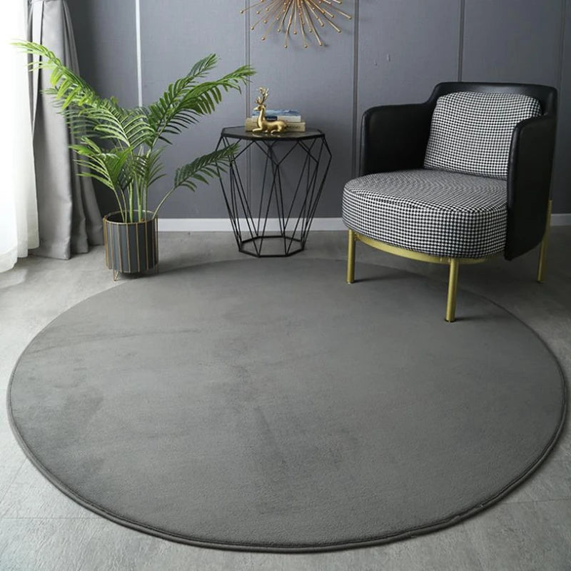 Tapis rond en velours corail Nesty - Tapis court et doux (vue 13)