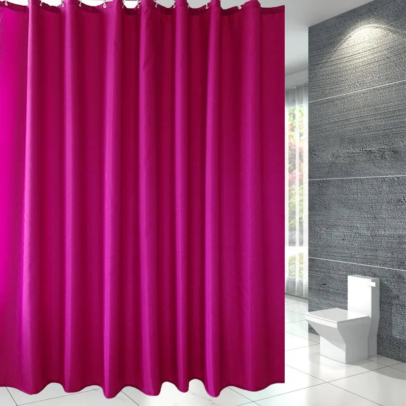 Rideau de douche noir en polyester imperméable, grand format avec crochets - Nesty (vue 13)