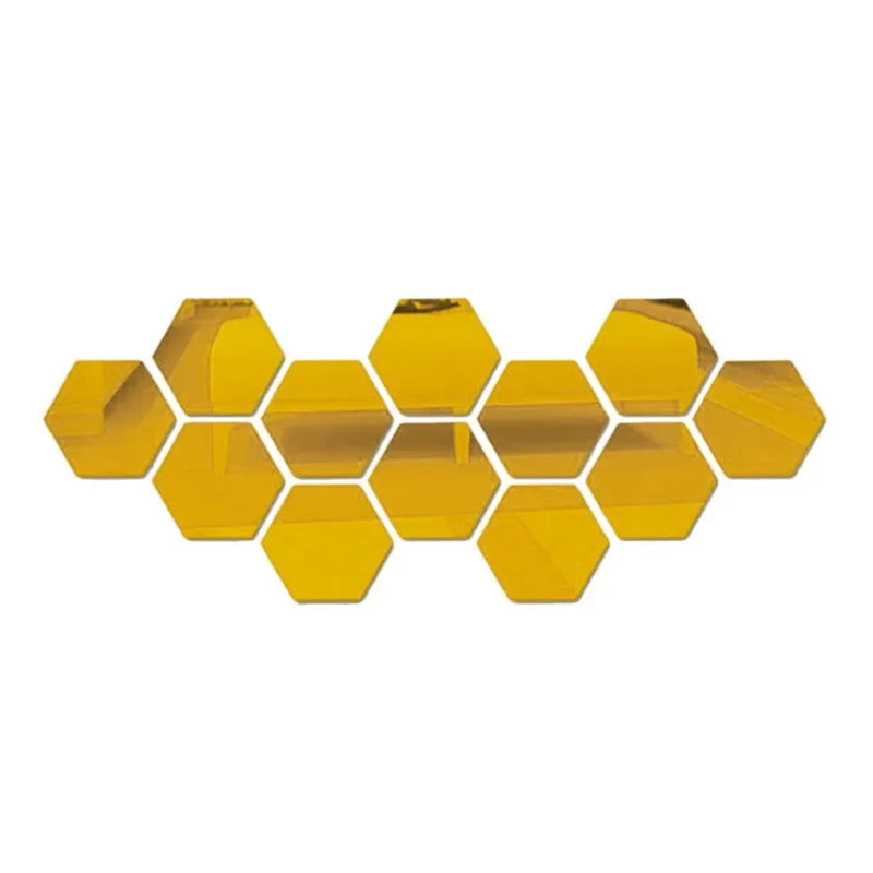 Stickers muraux miroir hexagonaux — set autocollant (vue 8) - Nesty