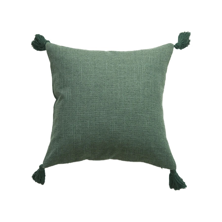 Housse de coussin en lin avec pompons Nesty - Toutes saisons (vue 9)