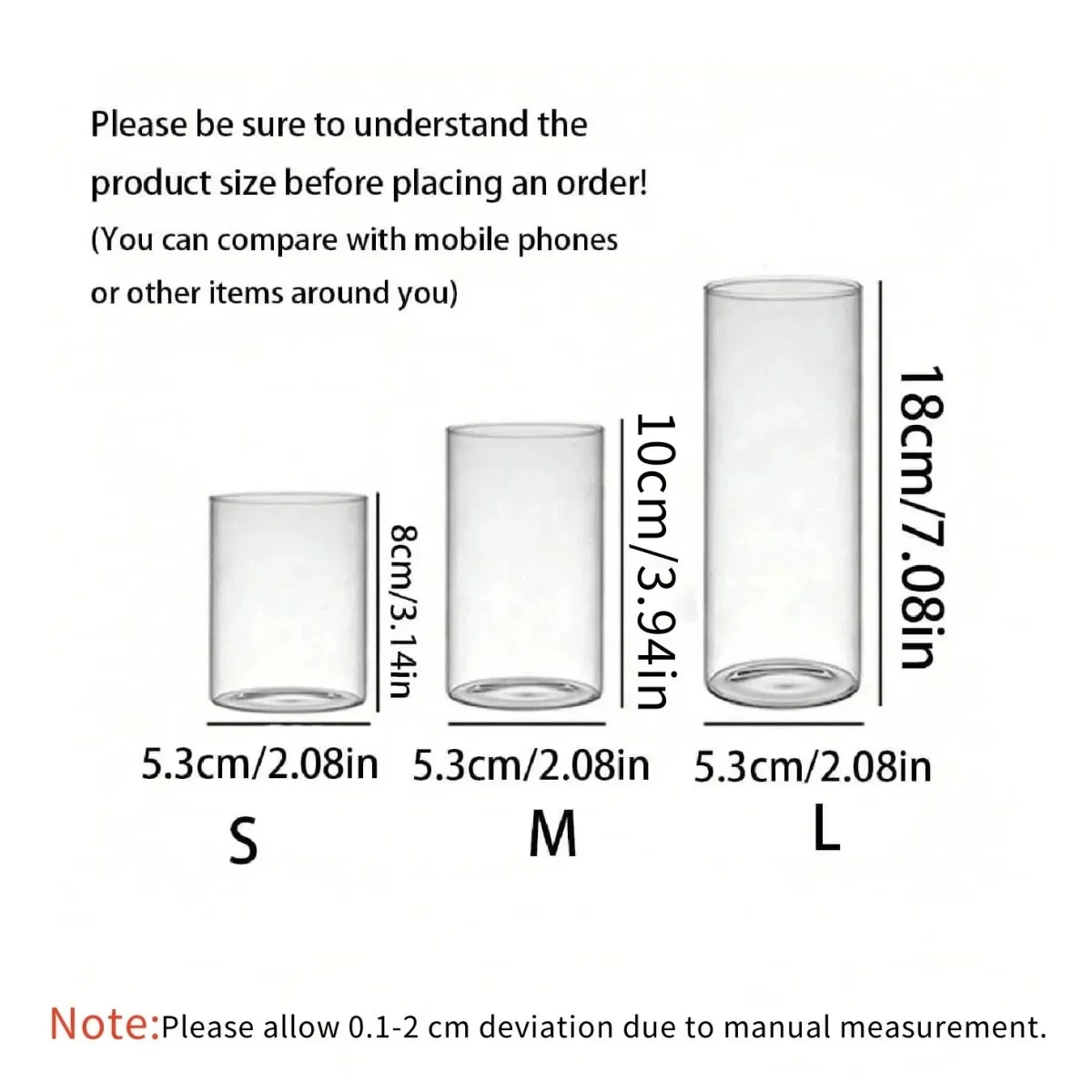 Vase cylindrique en verre transparent, multi-usage (vue 6) - Nesty