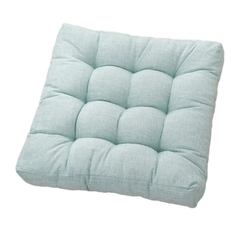 Grand coussin de sol carré en coton et lin Nesty - Esprit tatami épais (vue 11)