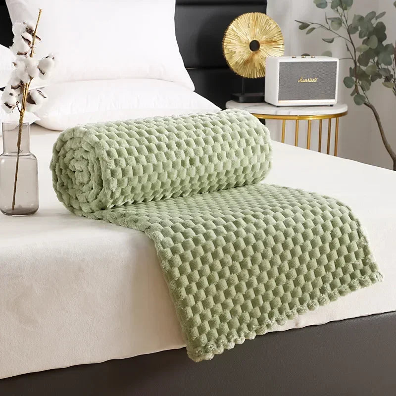Plaid en polaire douce gris, format compact 70x100cm - Nesty (vue 3)