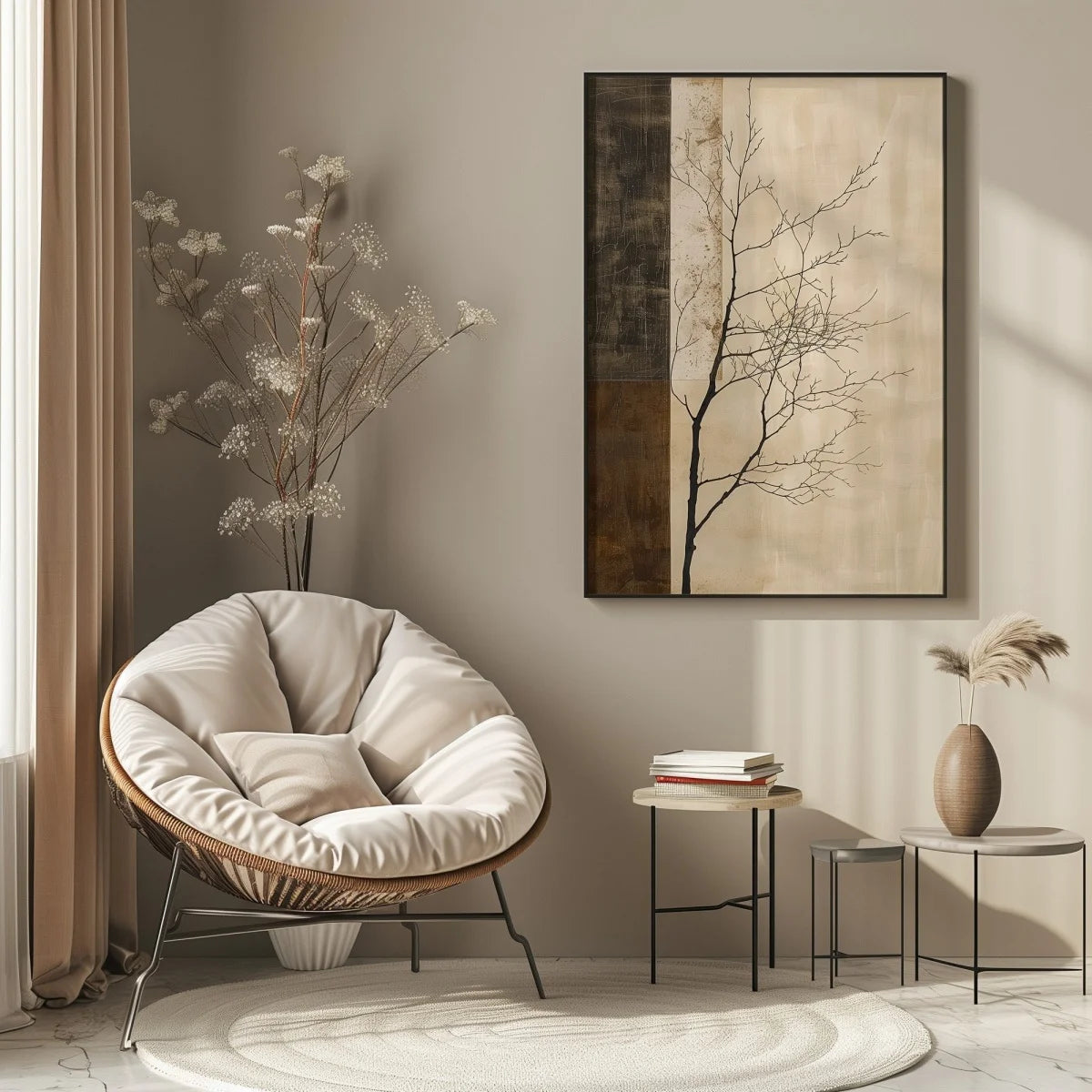 Toile imprimée arbre abstrait wabi-sabi Nesty - Art mural minimaliste (vue 5)