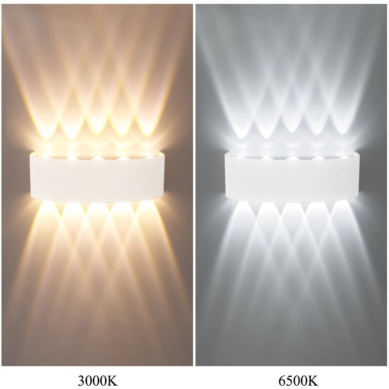 Applique murale LED extérieure étanche Nesty - Comparatif teintes 3000K et 6500K