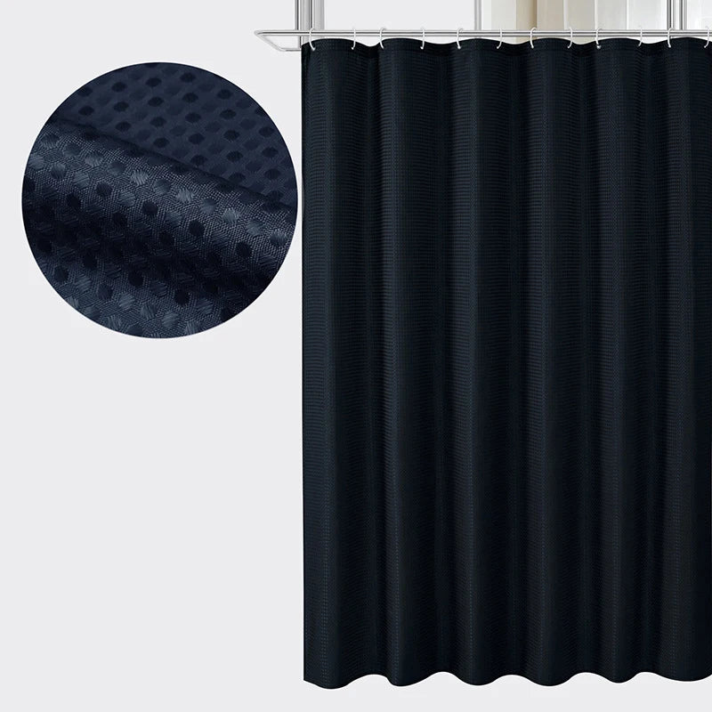 Rideau de douche gaufré opaque — cloison de douche avec crochets - Nesty (vue 15)