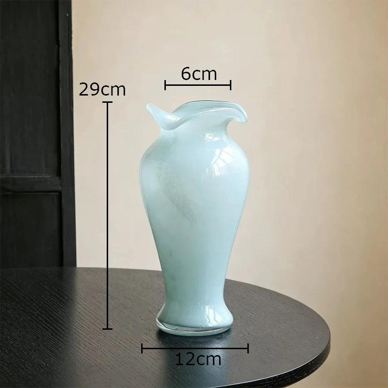 Vase en verre peint rose, décoration florale - Nesty (vue 8)