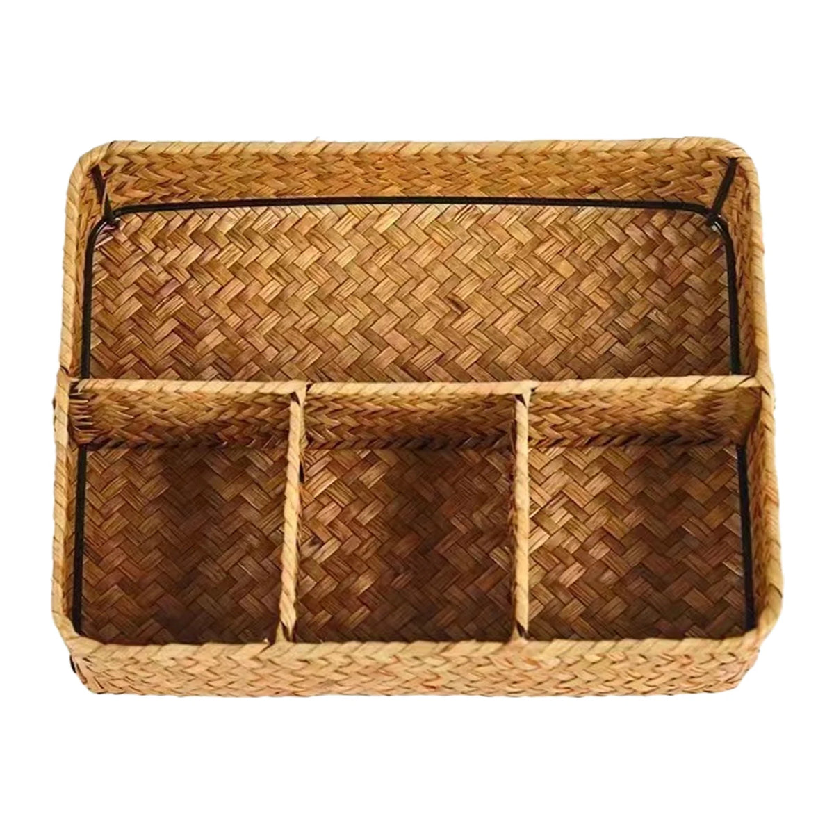 Panier de rangement rectangulaire en jonc de mer tressé - Nesty (vue 7)