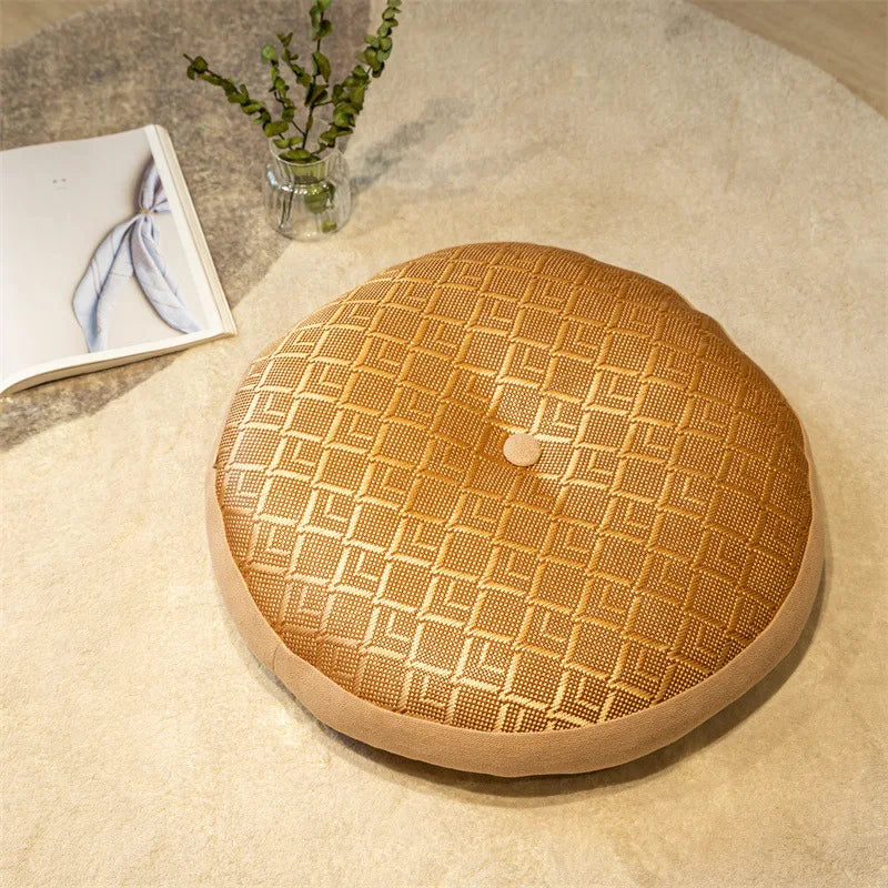Coussin de sol rond en lin Nesty - Esprit tatami, pour méditation (vue 10)