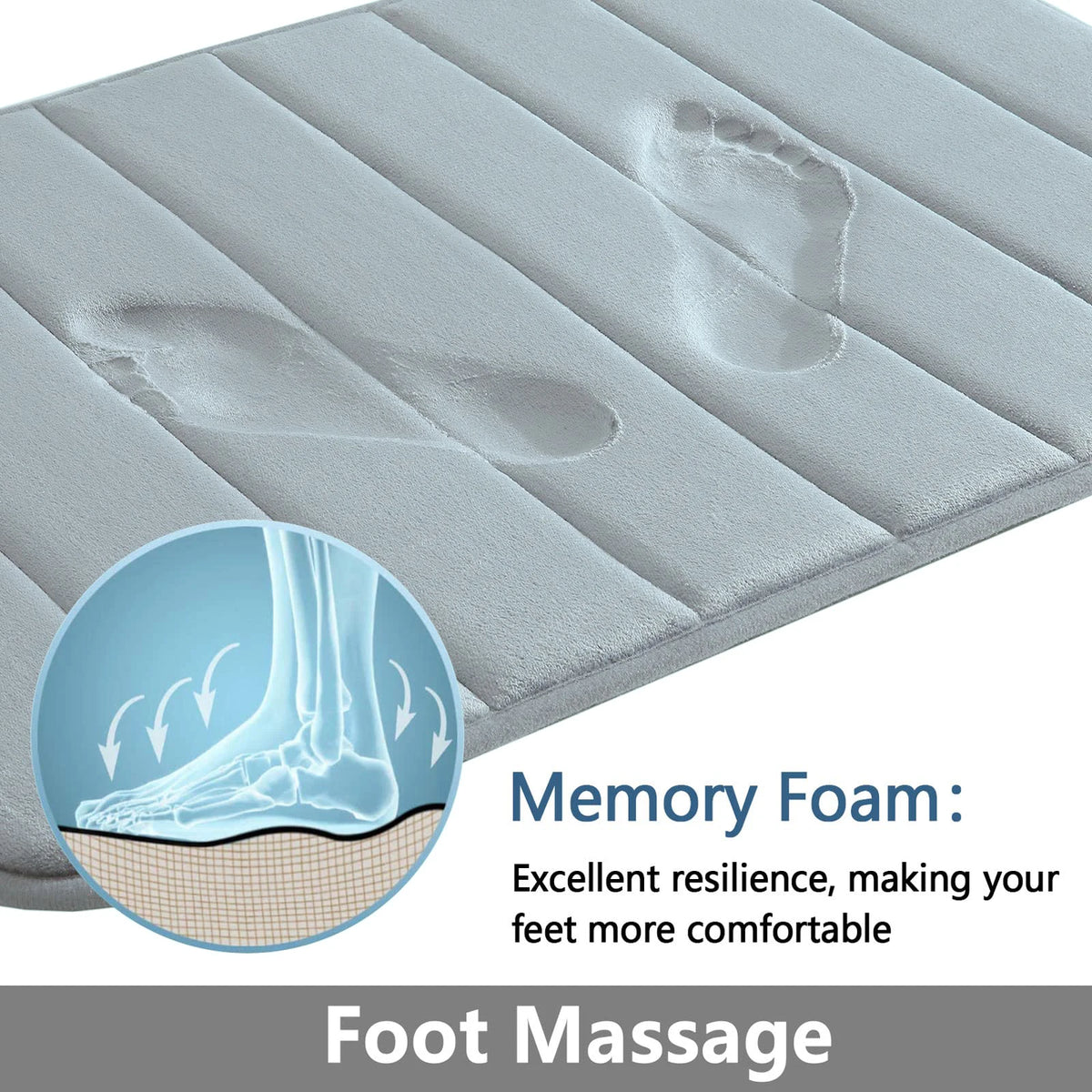 Tapis de bain en mousse à mémoire de forme — coton, très absorbant - Nesty (vue 18)