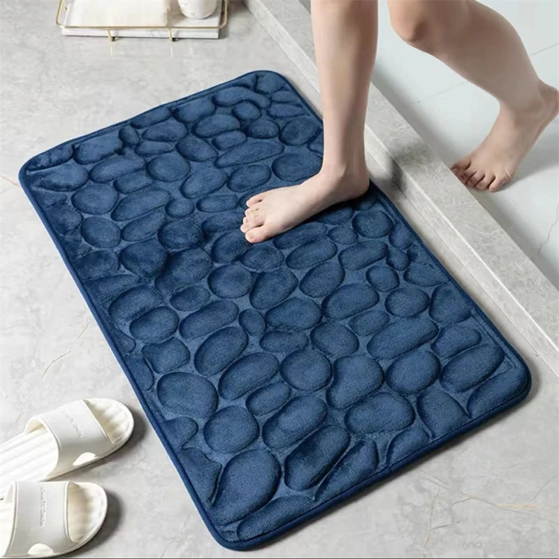 Tapis de bain antidérapant effet galets — relief 3D absorbant - Nesty (vue 7)