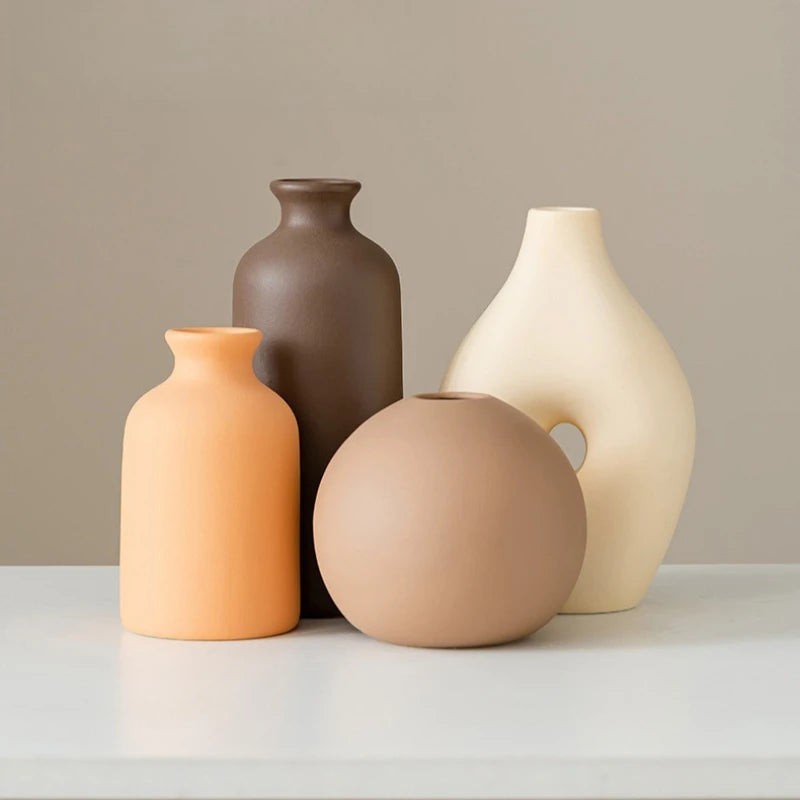 Vase en céramique blanc — style nordique minimaliste (vue 6) - Nesty