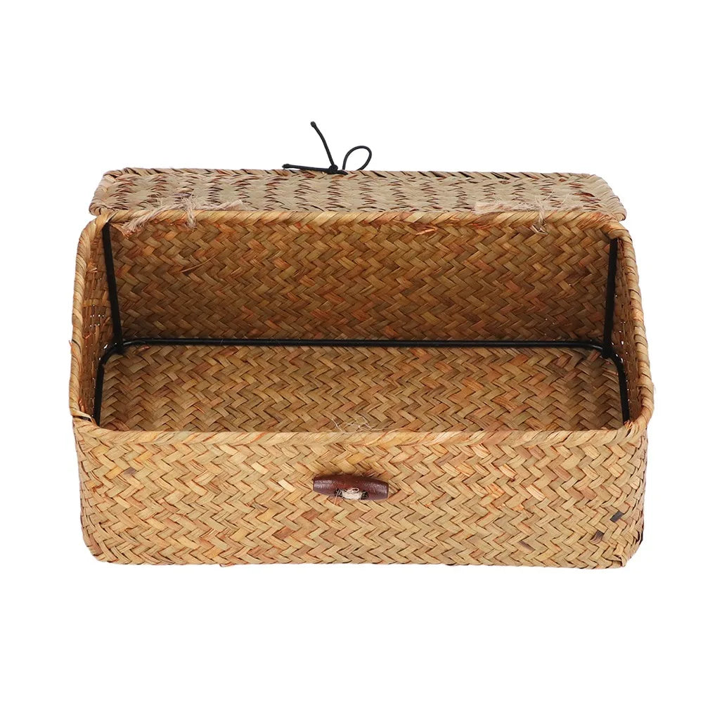 Panier de rangement rectangulaire en jonc de mer - Nesty (vue 5)