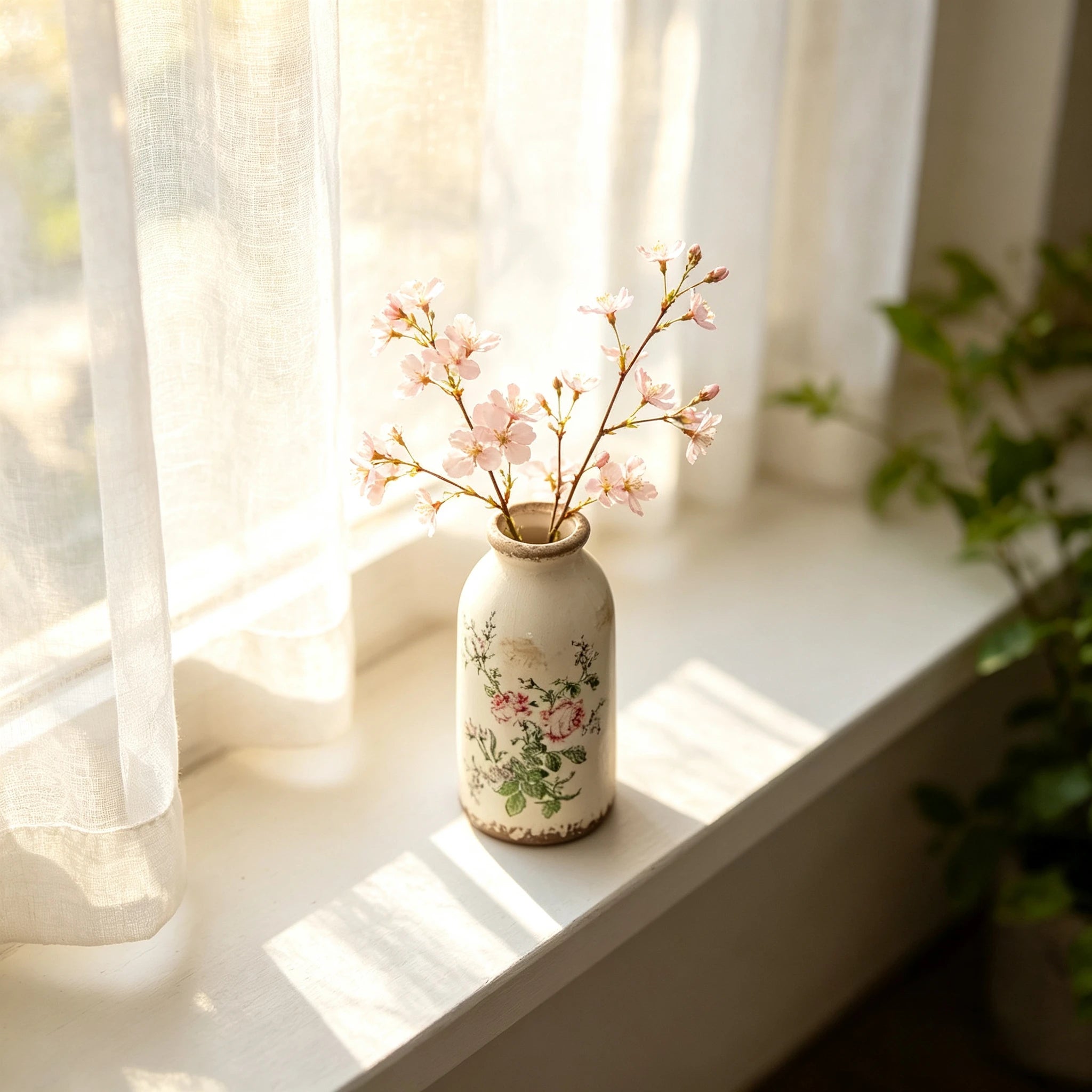 Vase bouteille de lait en céramique craquelée blanche - Nesty (vue 3)