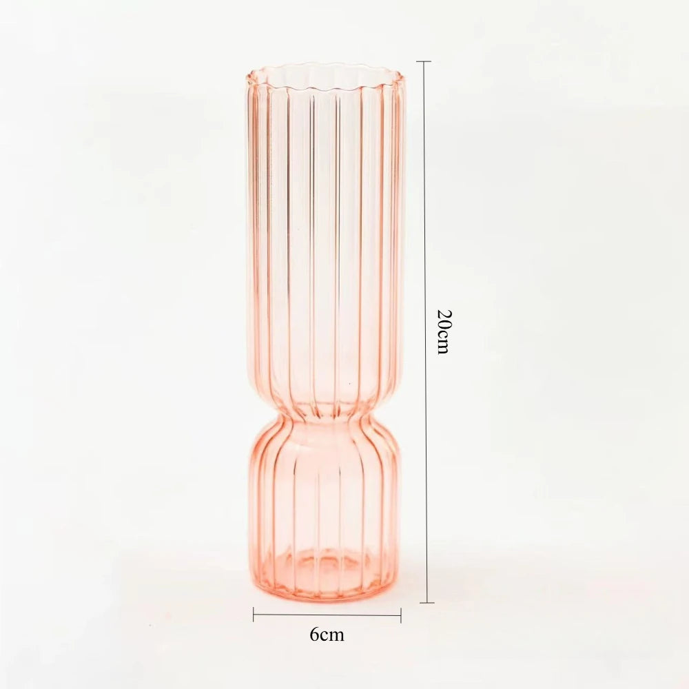 Vase en verre strié coloré, esprit scandinave (vue 9) - Nesty